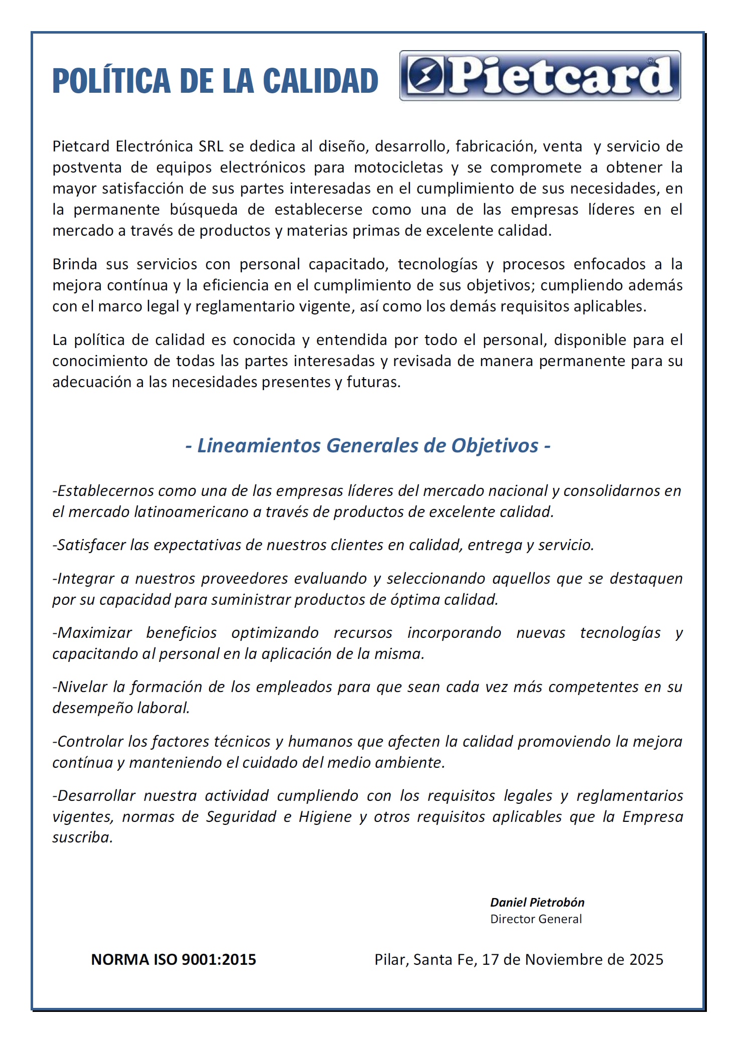 Política de la Calidad
